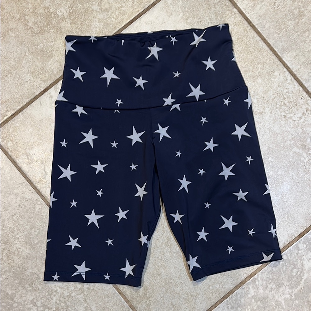 Free People FP Movement x Onzie Star Navy Biker Shorts S/M bike shorts